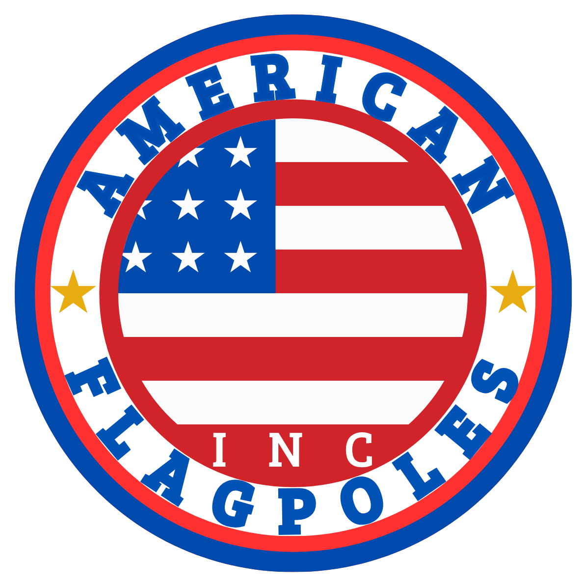 Circular logo of American Flagpoles Inc.